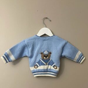 Vintage bear preppy cardigan sweater
